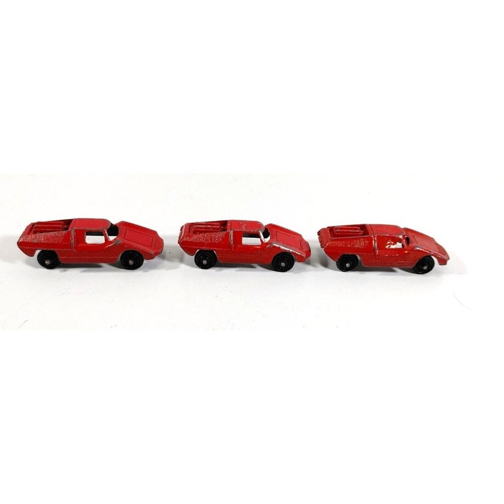 Vintage Tootsie Toy Diecast Metal Car Fiat Abarth Red 2.5" Lot of 3